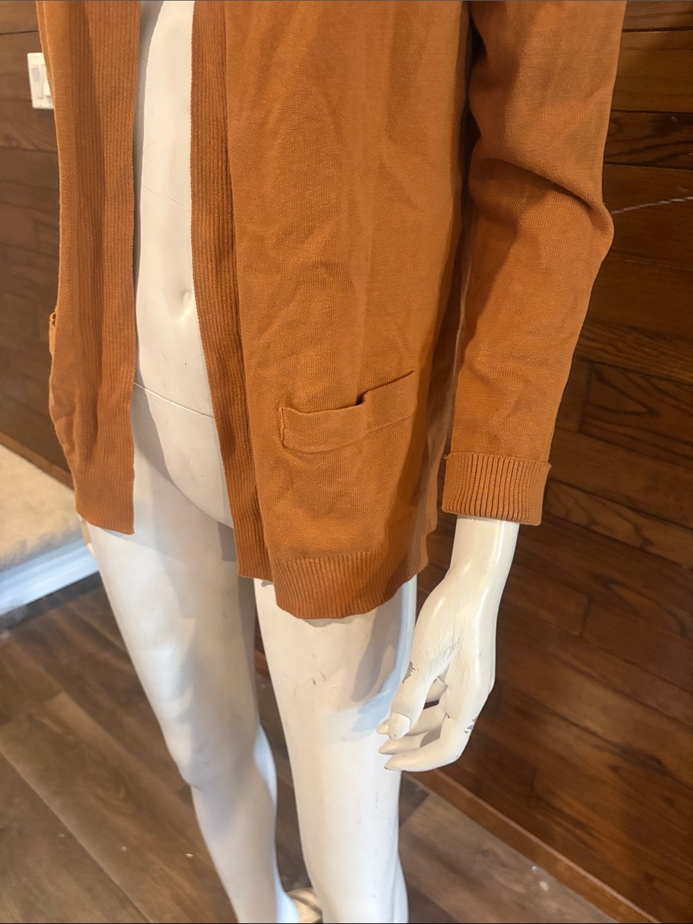 Northern Reflections Rust-Orange Open Front Cardigan - Picture 2 of 4